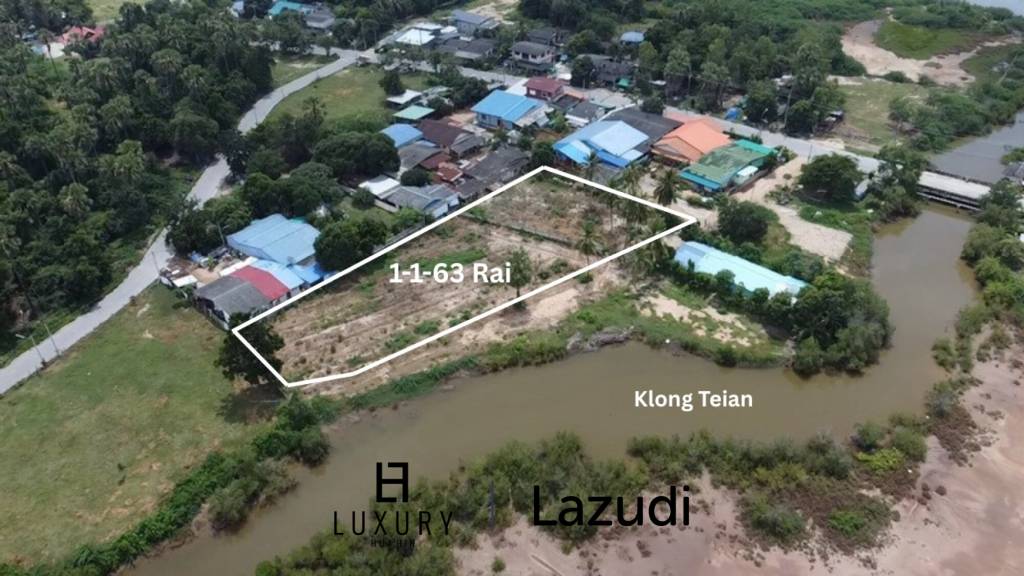 Prime Freehold Canal Front 1-1-63 Rai Land in Cha Am
