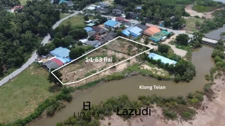 Prime Freehold Canal Front 1-1-63 Rai Land in Cha Am