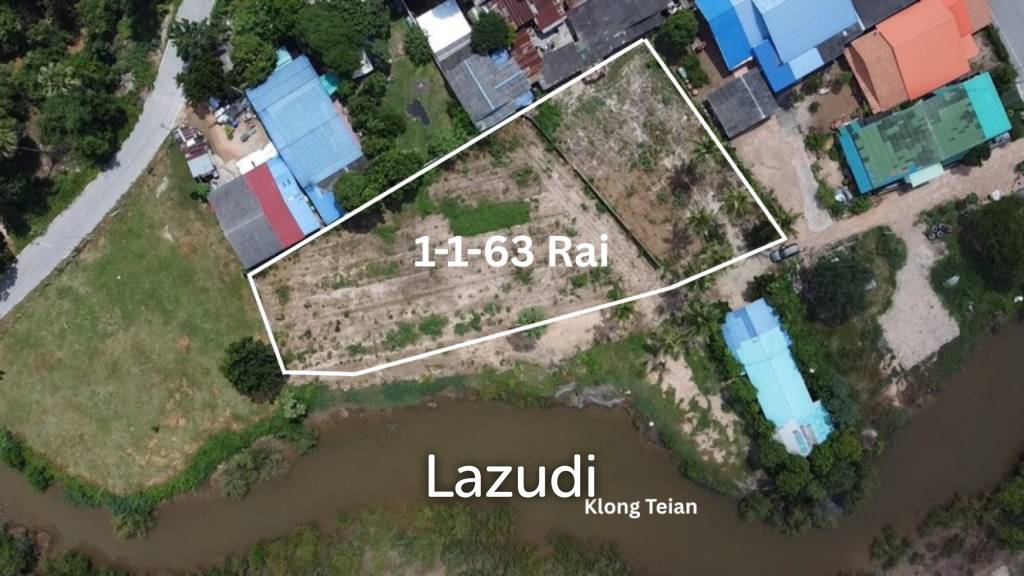 Prime Freehold Canal Front 1-1-63 Rai Land in Cha Am