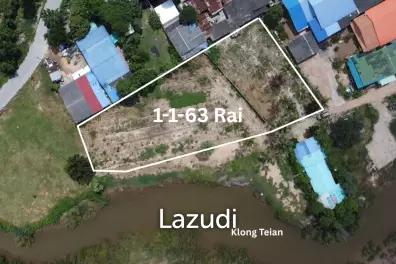 Prime Freehold Canal Front 1-1-63 Rai Land in Cha Am