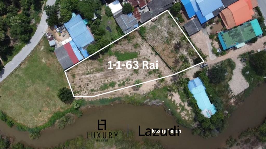Prime Freehold Canal Front 1-1-63 Rai Land in Cha Am