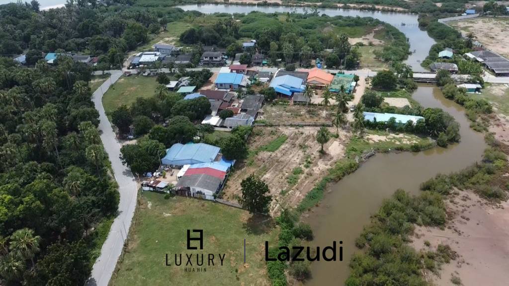 Prime Freehold Canal Front 1-1-63 Rai Land in Cha Am
