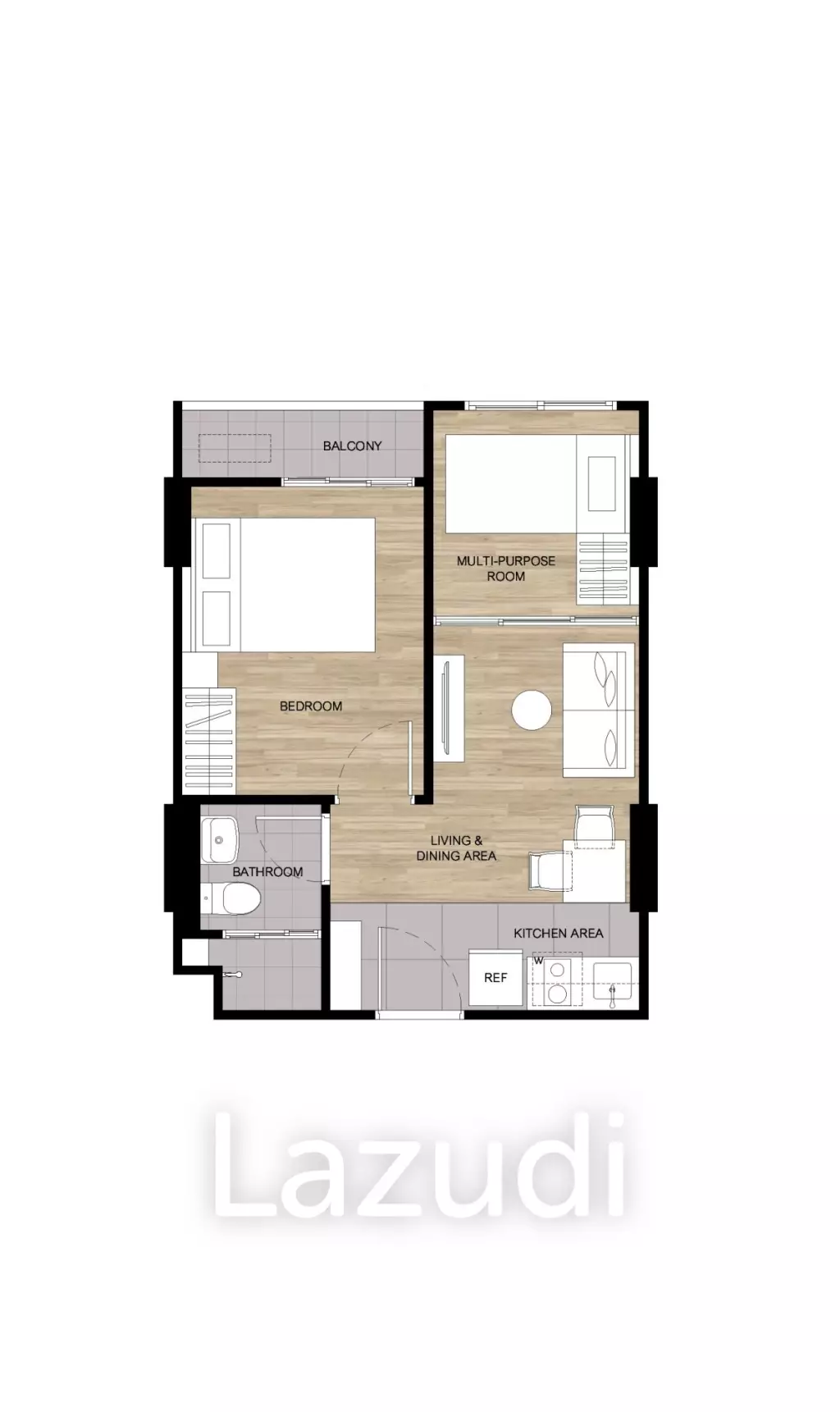 1 Bed 1 Bath 28.25 SQ.M Dcondo Cove