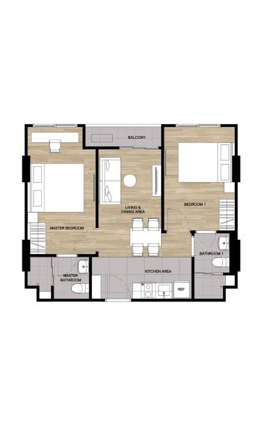 2 Bed 2 Bath 51.50 SQ.M Dcondo Cove 2 Bed 2 Bath 51.50 SQ.M Dcondo Cove