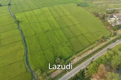 18 Rai Land for Sale Close to Irrigation Canal at Mae Rim.