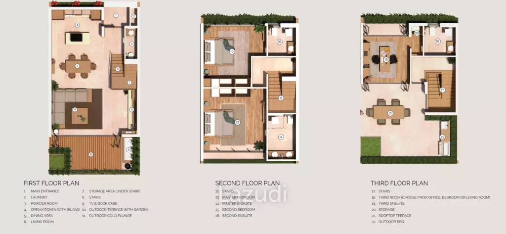 2 Bed 3 Bath 219 SQ.M Kahli Terraces in Choeng Thale: Modern Townhouse Living