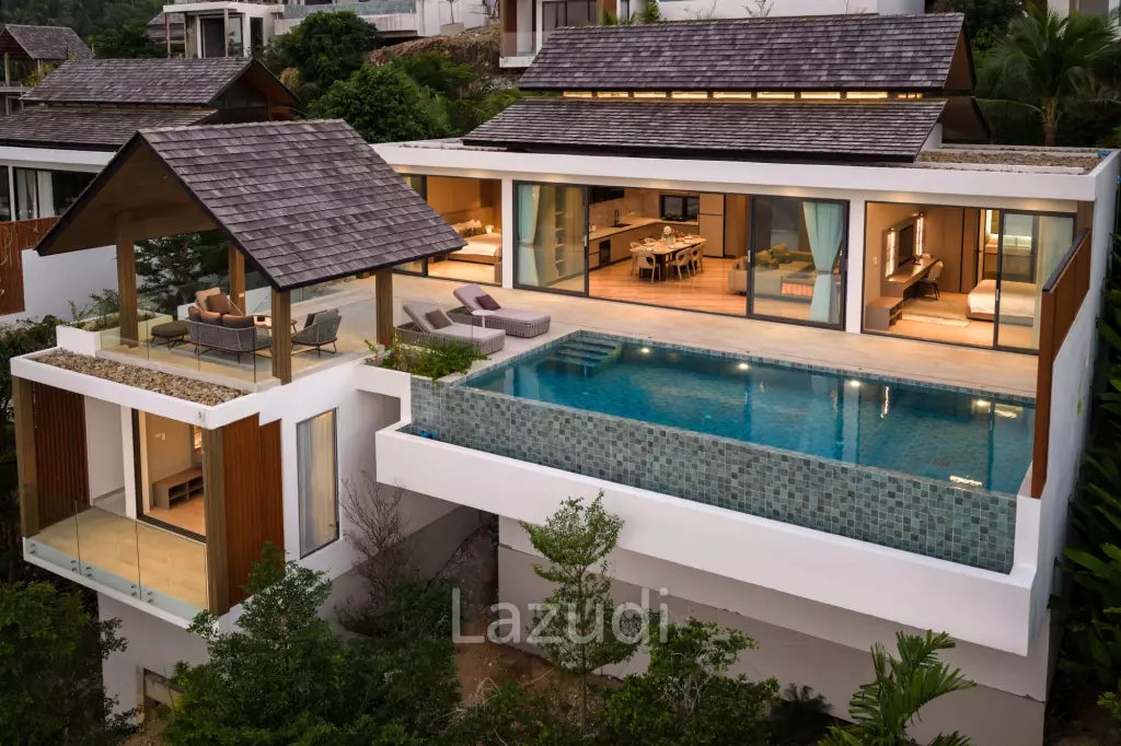Luxury 3-Bedroom Sea View Pool Villa near Four Seasons Samui