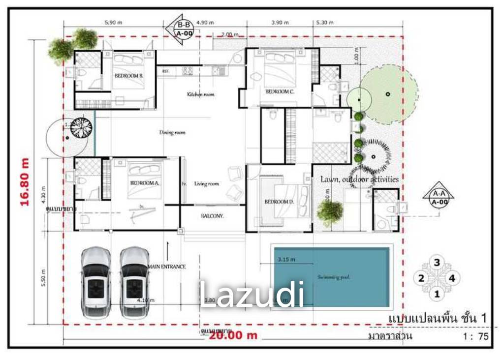 4 Bedroom 5 Bathroom 288 SQ.M. Central Park 4
