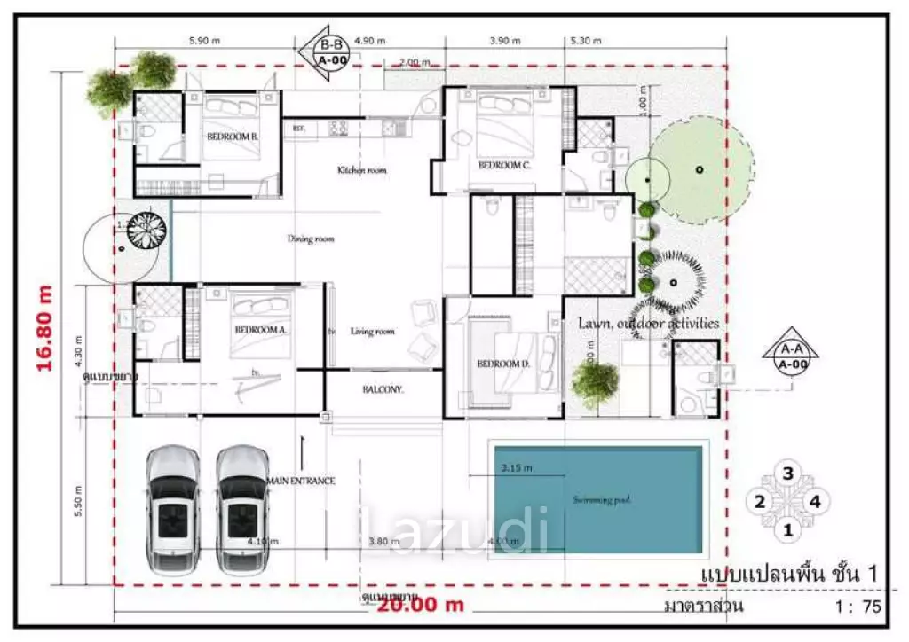 4 Bedroom 5 Bathroom 288 SQ.M. Central Park 4