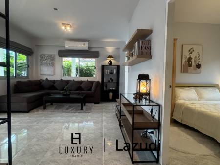 Style architectural suédois / piscine commune / salle de sport et table de billard