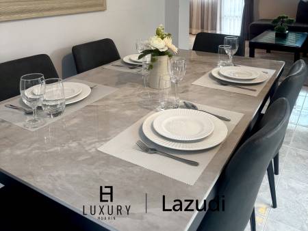 Style architectural suédois / piscine commune / salle de sport et table de billard