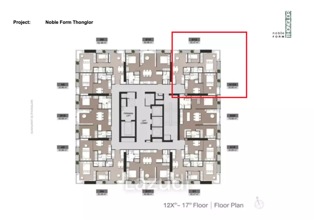 64.2 Sqm 2 Bed 2 Bath Condo For Sale in Noble Form Thonglor