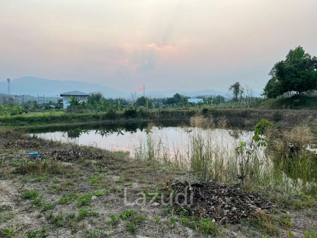 3 Rai Land for Sale Corner plot with pond at Huai Sai Mae Rim