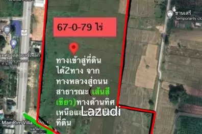 ขายที่ดิน 67 ไร่ ศักยภาพสูงใกล้ถนนเส้นเชียงใหม่-แม่ริม