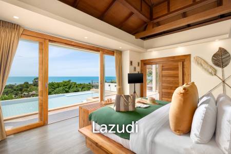 Panoramic Ocean View Bali Style Villa in Lamai - 600 meter to The Beach