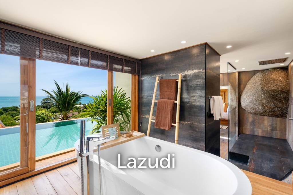 Panoramic Ocean View Bali Style Villa in Lamai - 600 meter to The Beach