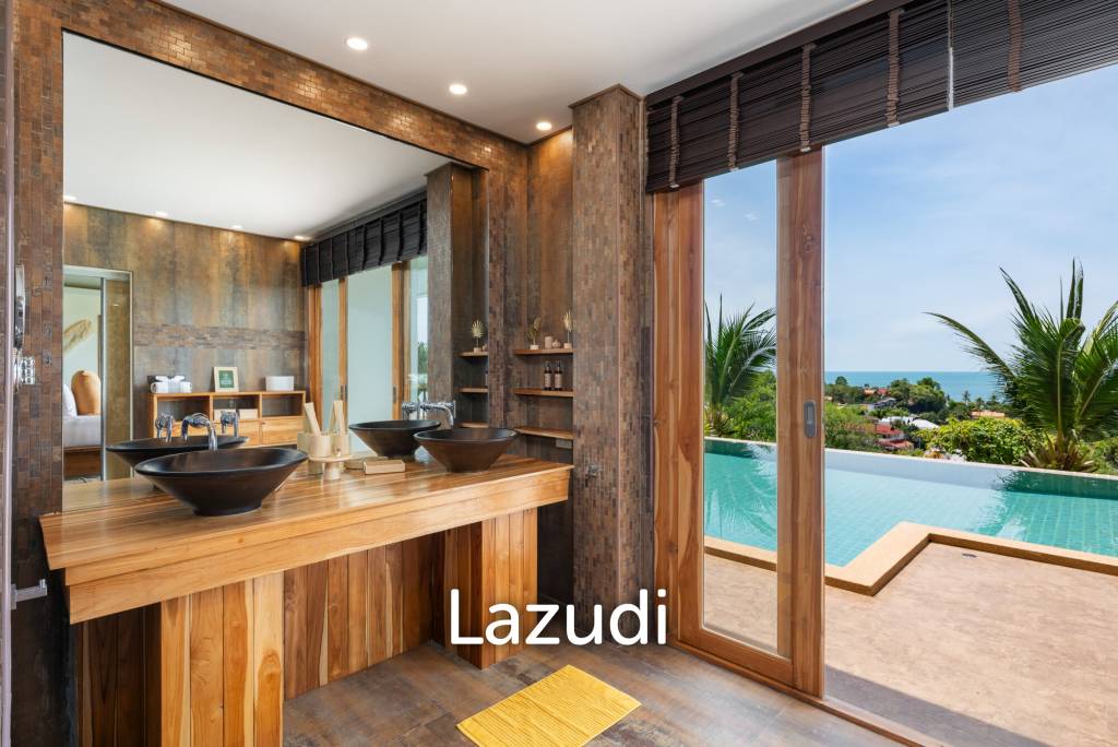 Panoramic Ocean View Bali Style Villa in Lamai - 600 meter to The Beach