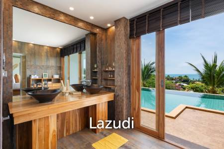 Panoramic Ocean View Bali Style Villa in Lamai - 600 meter to The Beach