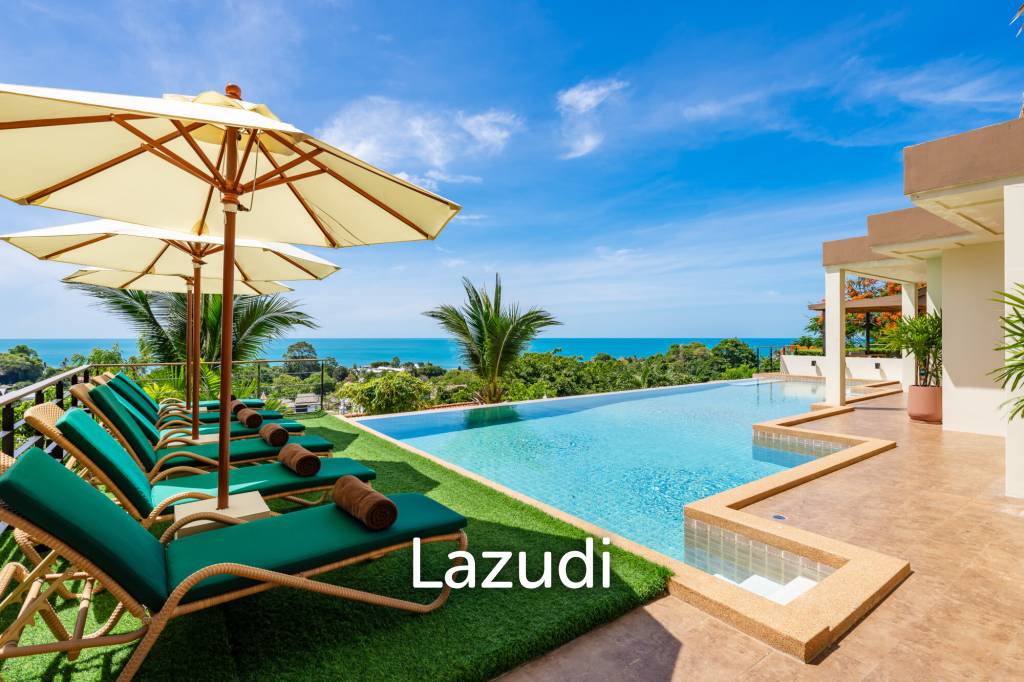 Panoramic Ocean View Bali Style Villa in Lamai - 600 meter to The Beach