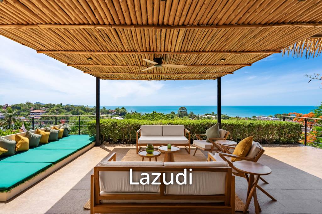 Panoramic Ocean View Bali Style Villa in Lamai - 600 meter to The Beach