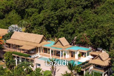 Panoramic Ocean View Bali Style Villa in Lamai - 600 meter to The Beach