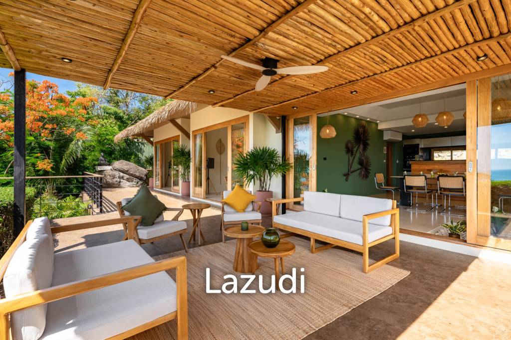 Panoramic Ocean View Bali Style Villa in Lamai - 600 meter to The Beach