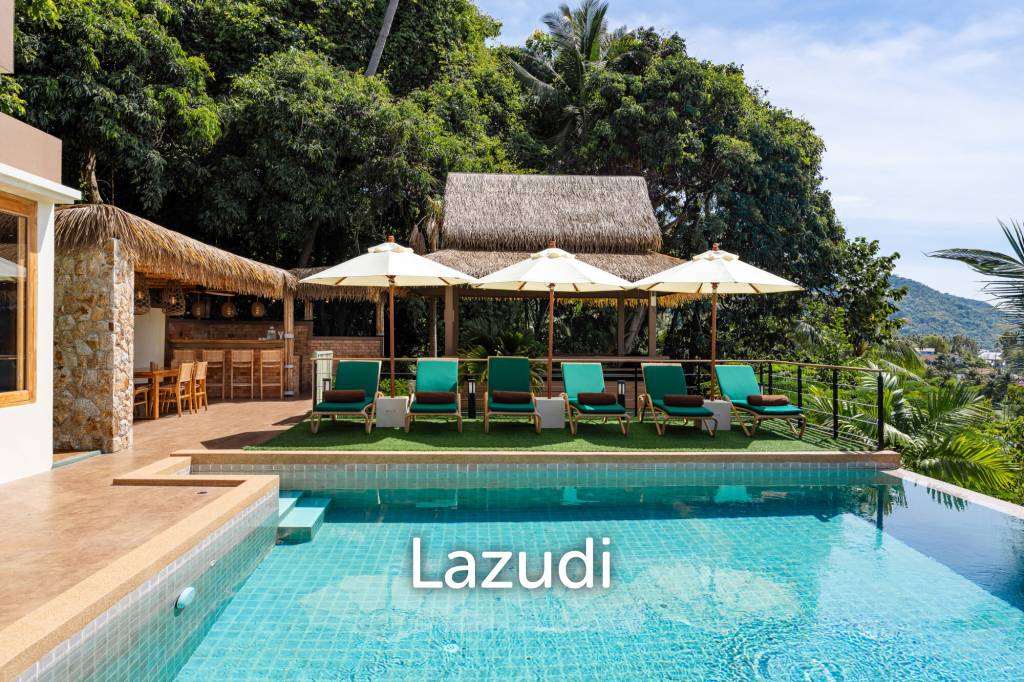 Panoramic Ocean View Bali Style Villa in Lamai - 600 meter to The Beach