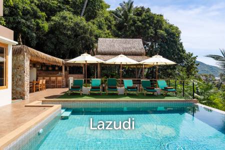 Panoramic Ocean View Bali Style Villa in Lamai - 600 meter to The Beach