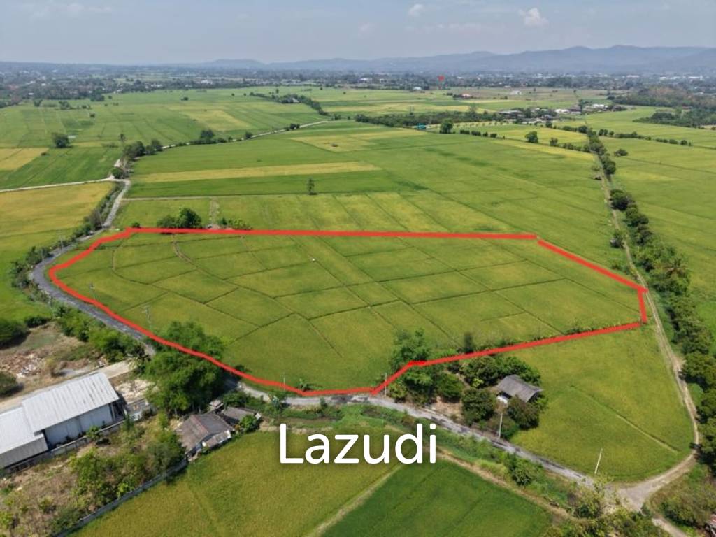 13 Rai Land for Sale, Rice field and Mountain view in San Pong