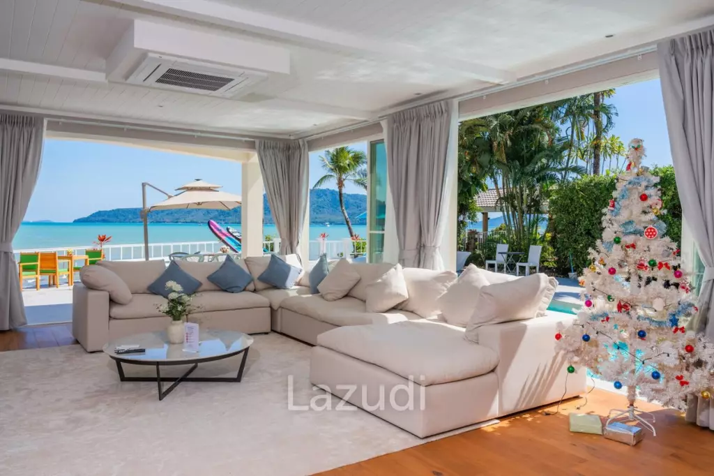 Peaceful Private Beachfront 4-Bedroom Pool Villa for Rent in Rawai