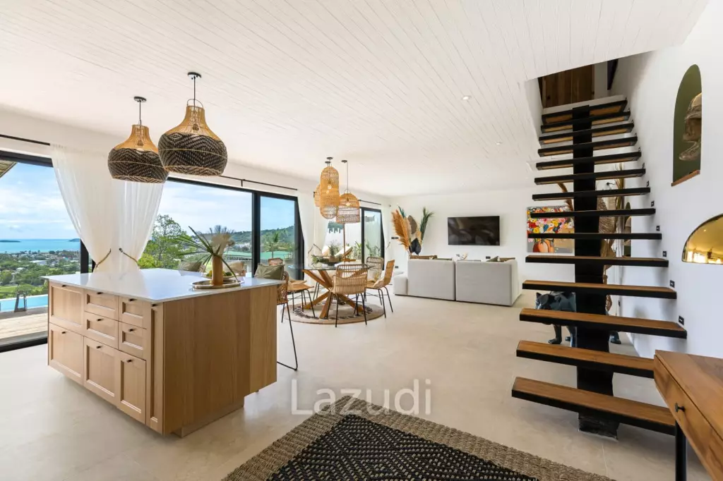Stunning 3-Bed Sea View Villa on 700SQM Plot in Bo Phut Hills
