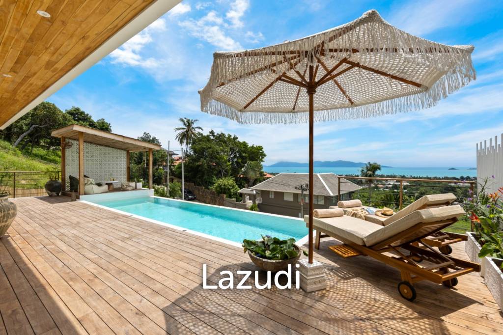 Stunning 3-Bed Sea View Villa on 700SQM Plot in Bo Phut Hills