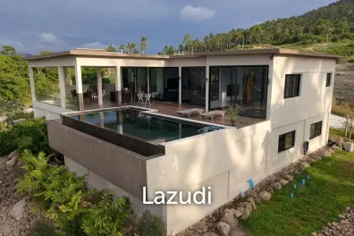Private 3-Bedroom Sea & Mountain View Villa on Expansive Land in Taling Ngam