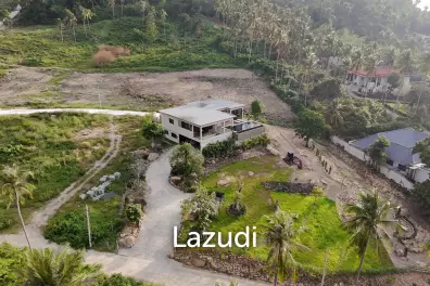 Private 3-Bedroom Sea & Mountain View Villa on Expansive Land in Taling Ngam