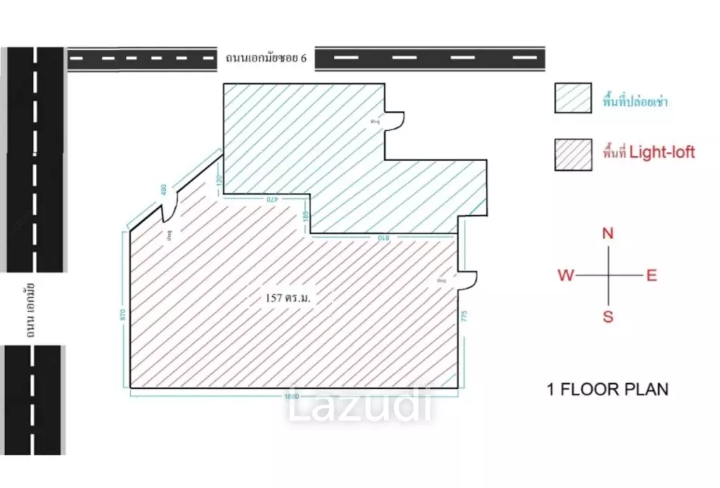 Ekamai Main Road Space – 157 SQM High-Ceiling Retail in the Heart of a Residential Catchment