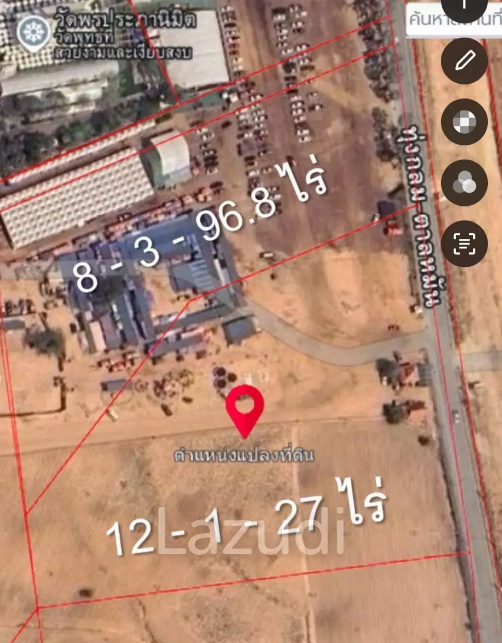 Prime Roadside Land Plot 12+ Rai in Thung Klom-Talman