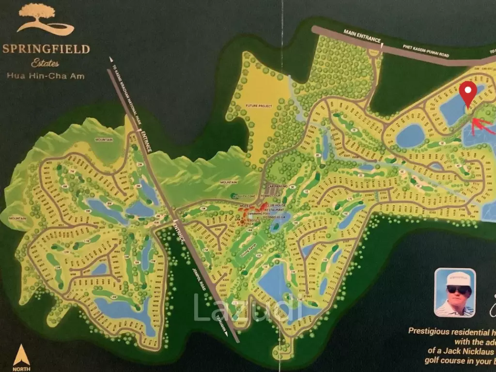 2-0-8 Rai Waterfront Land in Springfield Village Cha-Am