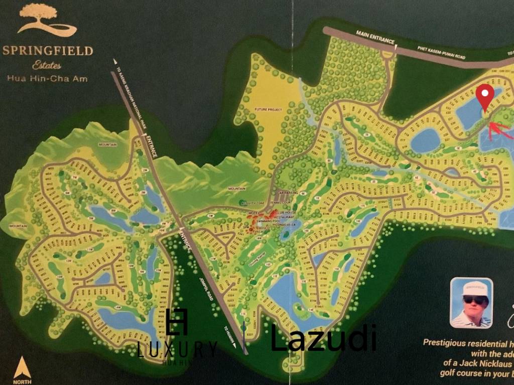 2-0-8 Rai Waterfront Land in Springfield Village Cha-Am