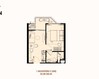 1 Bed 1 Bath 33 SQ.M The Balcony