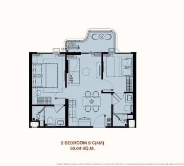 2 Bed 2 Bath 50.64 SQ.M The Balcony