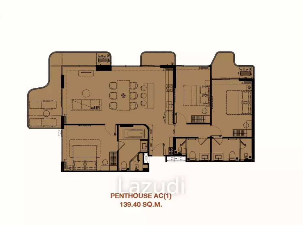 3 Bed 3 Bath 139.40 SQ.M The Balcony