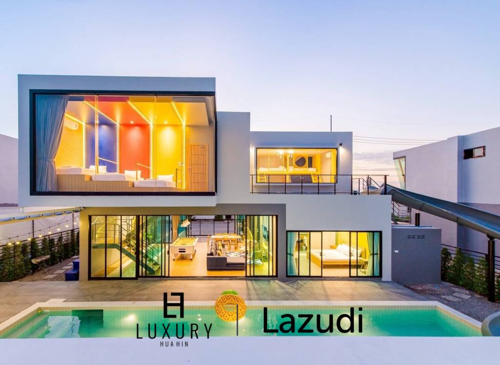 2-Storey Modern Pool Villa with slide in Leleaf Valley Hua Hin