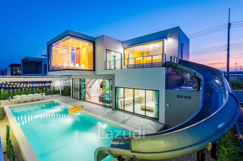 2-Storey Modern Pool Villa with slide in Leleaf Valley Hua Hin