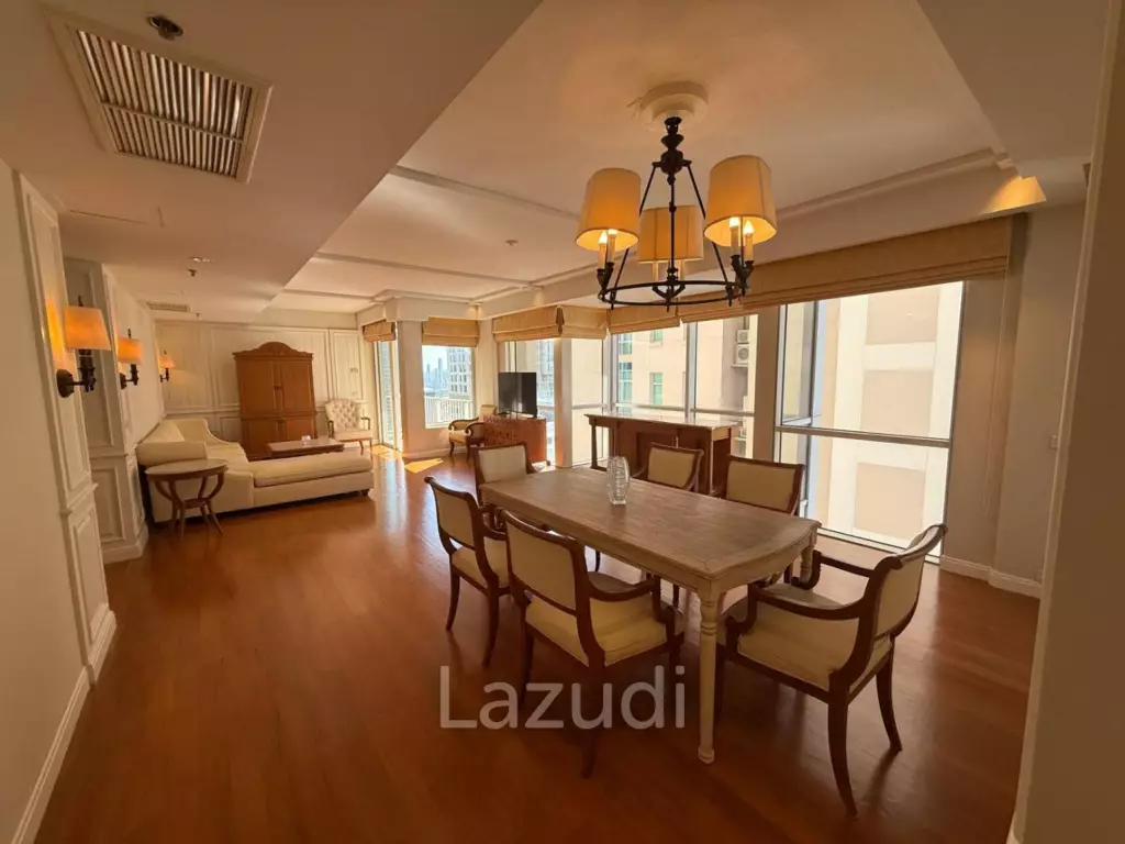 161 sqm High-Floor 2-Bed Condo at Langsuan Ville Lumpini Bangkok