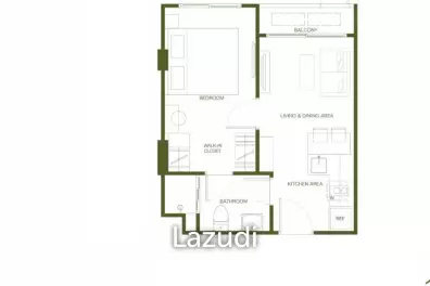 1 Bed 1 Bath 34.75 SQ.M Rhea By Sansiri