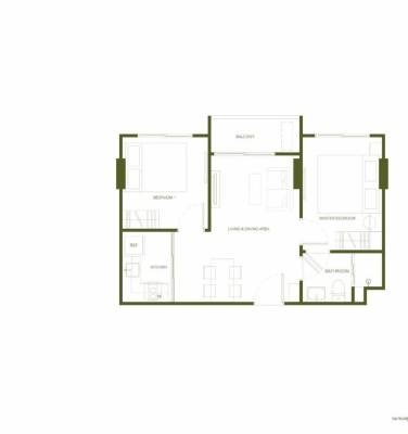 2 Bed 2 Bath 48.75 SQ.M Rhea By Sansir