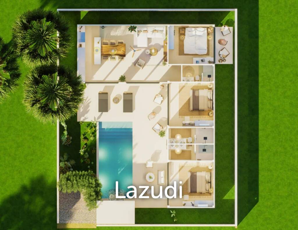 3-Bedroom Tropical Villa in Peaceful Lamai Greenery