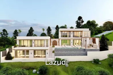 4-Bed Sunset Sea View Villa in Bang Makam