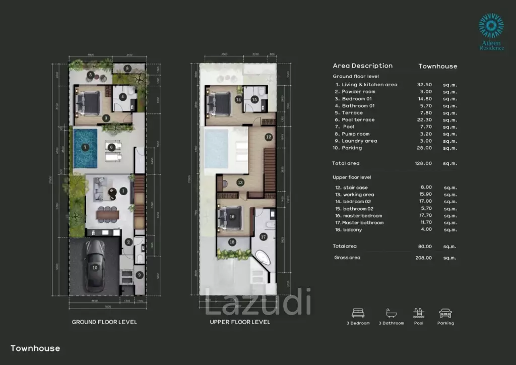 3 Bed 4 Bath 208 Sq.M Aileen Residence Bangtao