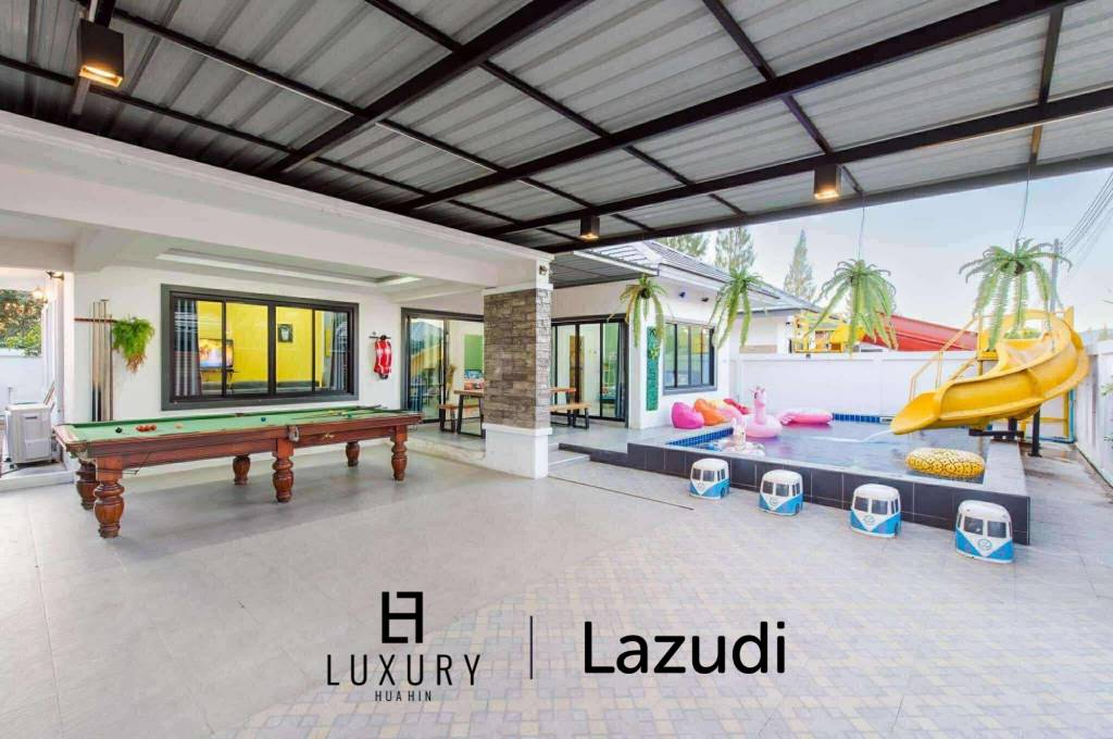 320 sqm family pool villa with slides in Thap Tai Hua Hin